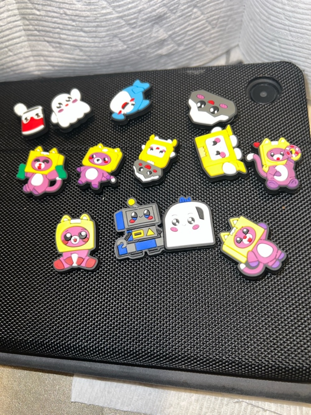 Cute Yellow & Pink Character Shoe Charms - 13pc Set